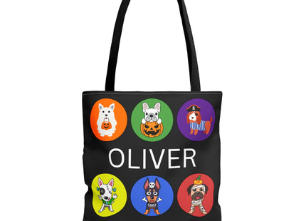 Personalized Halloween Bag | Trick or Treat Bag | Kids Tote Bag | Customized Candy Bag |Trick or Treat Costume Dogs