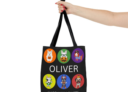 Personalized Halloween Bag | Trick or Treat Bag | Kids Tote Bag | Customized Candy Bag |Trick or Treat Costume Dogs