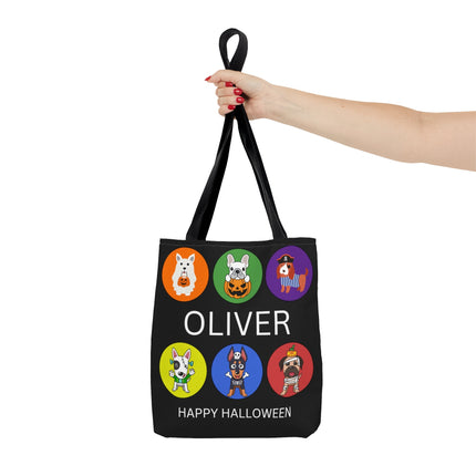 Personalized Halloween Bag | Trick or Treat Bag | Kids Tote Bag | Customized Candy Bag |Trick or Treat Costume Dogs