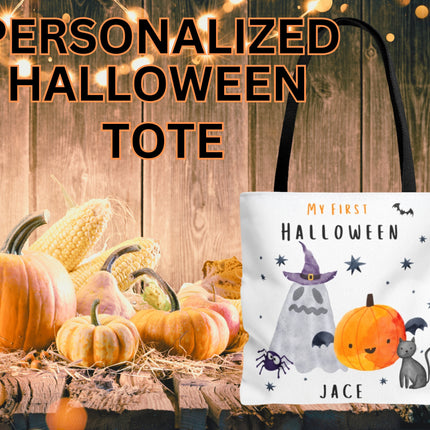 Personalized Halloween Bag | Trick or Treat Bag | Kids Tote Bag | Customized Candy Bag | My First Halloween