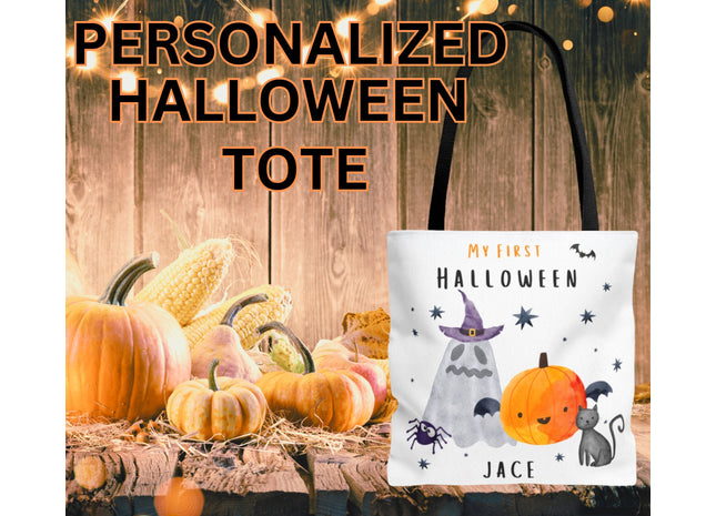 Personalized Halloween Bag | Trick or Treat Bag | Kids Tote Bag | Customized Candy Bag | My First Halloween