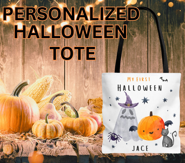 Personalized Halloween Bag | Trick or Treat Bag | Kids Tote Bag | Customized Candy Bag | My First Halloween