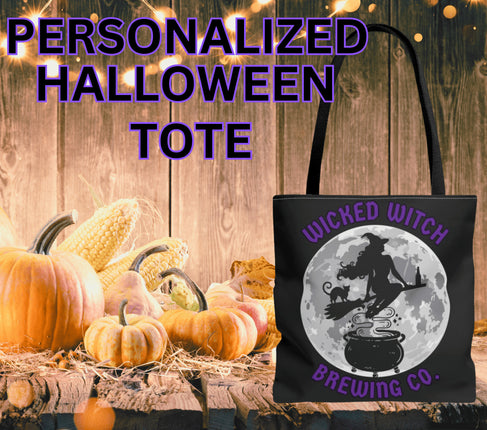 Personalized Halloween Bag | Trick or Treat Bag | Adult Tote Bag | Customized Candy Bag | Wicked Witch Bag