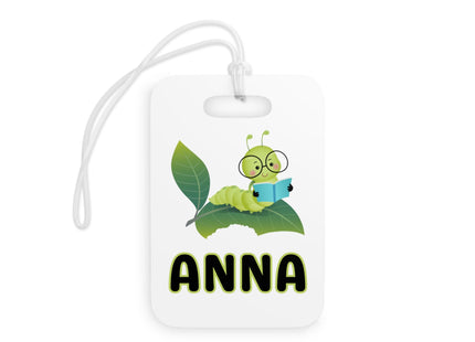 Kids School Backpack Tag | Bookworm Schoolbag Label | Back to School Personalized Label | Personalized Kids Backpack