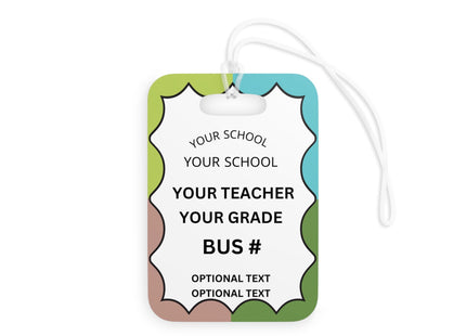 Kids School Backpack Tag | Bookworm Schoolbag Label | Back to School Personalized Label | Personalized Kids Backpack