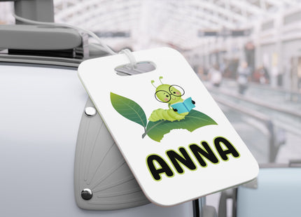 Kids School Backpack Tag | Bookworm Schoolbag Label | Back to School Personalized Label | Personalized Kids Backpack