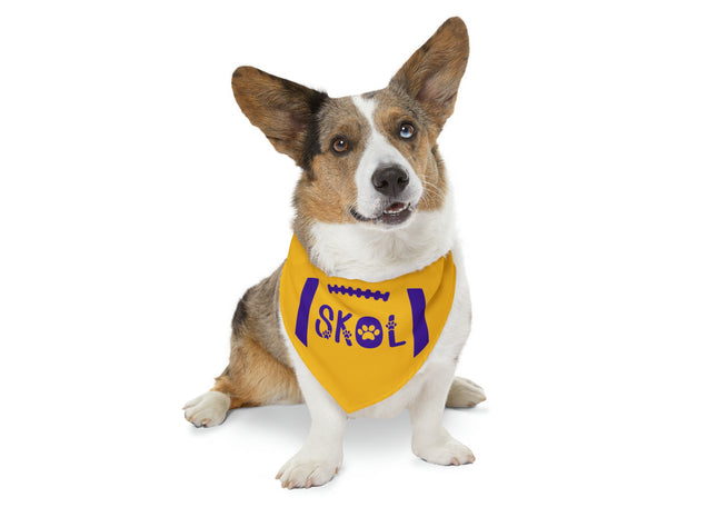 SKOL Dog Bandana Collar | Minnesota Football Bandana | Skol Pet Collar Bandana | Yellow Skol Collar
