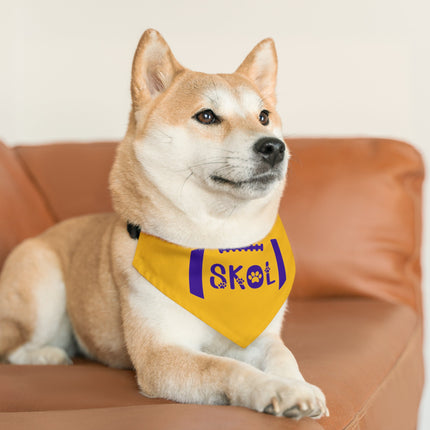 SKOL Dog Bandana Collar | Minnesota Football Bandana | Skol Pet Collar Bandana | Yellow Skol Collar