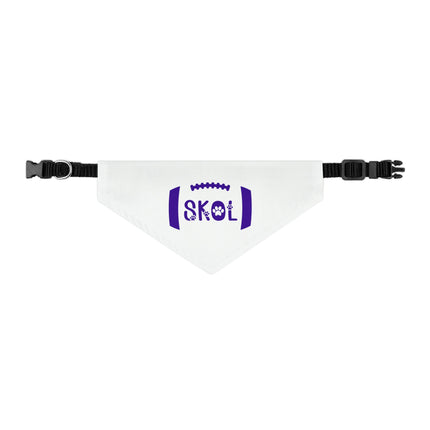 SKOL Dog Bandana Collar | Minnesota Football Bandana | Skol Pet Collar Bandana | White Skol Collar