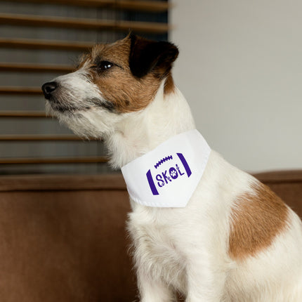 SKOL Dog Bandana Collar | Minnesota Football Bandana | Skol Pet Collar Bandana | White Skol Collar
