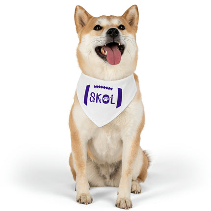 SKOL Dog Bandana Collar | Minnesota Football Bandana | Skol Pet Collar Bandana | White Skol Collar