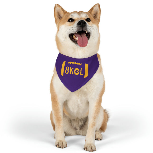 SKOL Dog Bandana Collar | Minnesota Football Bandana | Skol Pet Collar Bandana | Purple Skol Collar