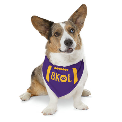 SKOL Dog Bandana Collar | Minnesota Football Bandana | Skol Pet Collar Bandana | Purple Skol Collar