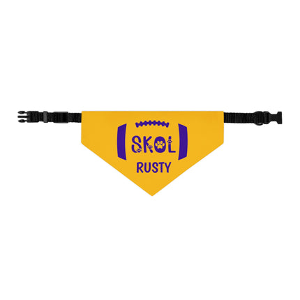 Personalized Skol Collar | SKOL Dog Bandana Collar | Minnesota Football Bandana | Skol Pet Collar Bandana | Yellow Skol Collar