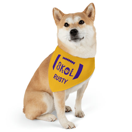 Personalized Skol Collar | SKOL Dog Bandana Collar | Minnesota Football Bandana | Skol Pet Collar Bandana | Yellow Skol Collar