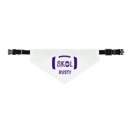 Personalized Skol Collar | SKOL Dog Bandana Collar | Minnesota Football Bandana | Skol Pet Collar Bandana | White Skol Collar