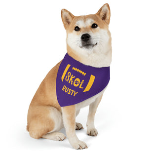 Personalized Skol Football Purple Pet Bandana Collar