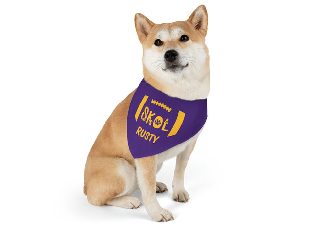Personalized Skol Football Purple Pet Bandana Collar