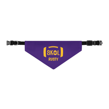 Personalized Skol Football Purple Pet Bandana Collar
