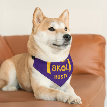 Personalized Skol Football Purple Pet Bandana Collar