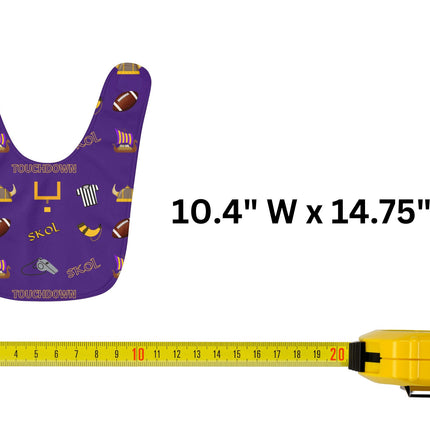 SKOL Football Bib | Minnesota Baby Bib | Purple Fleece Football Bib | Skol Baby Gift
