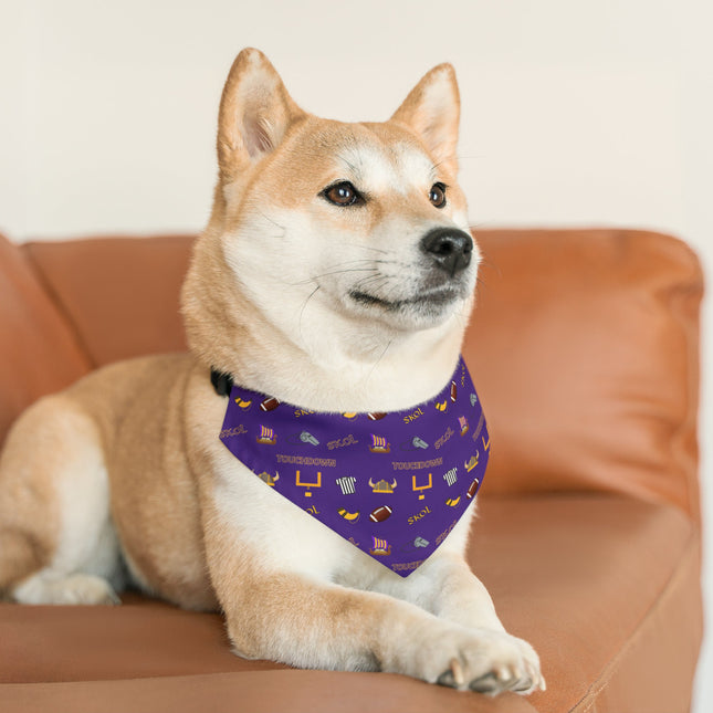 SKOL Dog Bandana | Minnesota Football Bandana | Skol Pet Collar Bandana