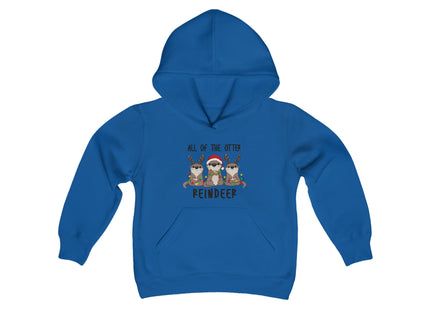 Kids Christmas Sweatshirt | Youth Hooded Sweatshirt | Reindeer Gift | Child Otter Gift | Christmas Hoodie