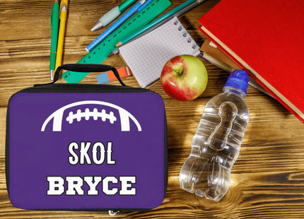 Skol Football School Lunchbox | Personalized School Bag | Back to School | Purple Lunch Bag | Insulated Lunch Bag | Minnesota Football Gift