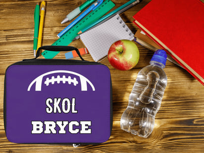Skol Football School Lunchbox | Personalized School Bag | Back to School | Purple Lunch Bag | Insulated Lunch Bag | Minnesota Football Gift