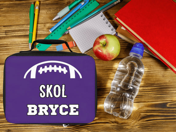 Skol Football School Lunchbox | Personalized School Bag | Back to School | Purple Lunch Bag | Insulated Lunch Bag | Minnesota Football Gift