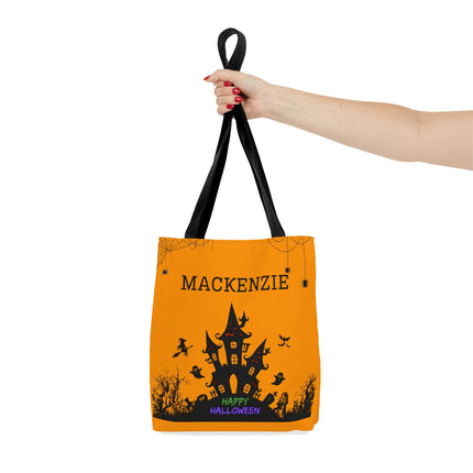Personalized Halloween Bag | Trick or Treat Bag | Haunted House Tote Bag | Customized Candy Bag