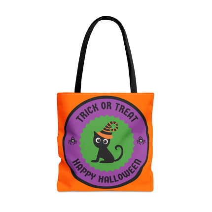 Halloween Bag | Trick or Treat Bag | Black Cat Tote Bag | Kids Candy Bag