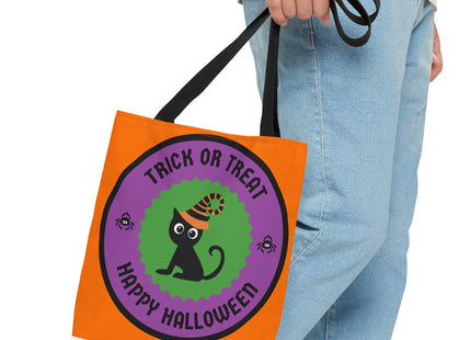 Halloween Bag | Trick or Treat Bag | Black Cat Tote Bag | Kids Candy Bag