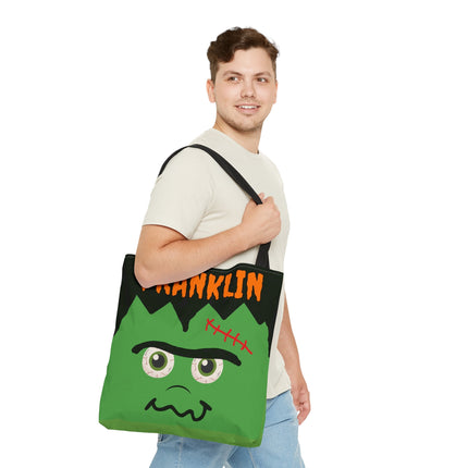 Personalized Halloween Bag | Trick or Treat Bag | Frankenstein Tote Bag | Customized Candy Bag