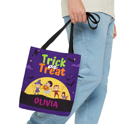 Personalized Halloween Bag | Trick or Treat Bag | Kids Halloween Tote Bag | Customized Candy Bag