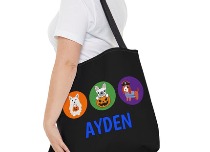 Personalized Halloween Bag | Trick or Treat Bag | Kids Tote Bag | Customized Candy Bag |Trick or Treat Dogs