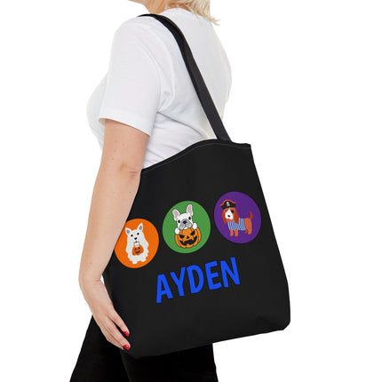 Personalized Halloween Bag | Trick or Treat Bag | Kids Tote Bag | Customized Candy Bag |Trick or Treat Dogs