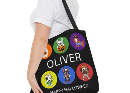 Personalized Halloween Bag | Trick or Treat Bag | Kids Tote Bag | Customized Candy Bag |Trick or Treat Costume Dogs