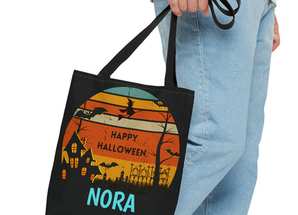 Personalized Halloween Bag | Trick or Treat Bag | Kids Tote Bag | Customized Candy Bag Retro |Trick or Treat Bag