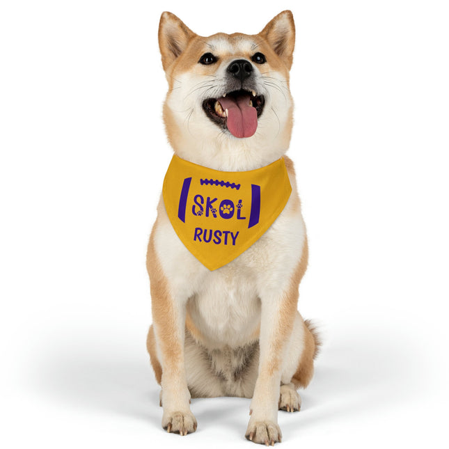 Personalized Skol Collar | SKOL Dog Bandana Collar | Minnesota Football Bandana | Skol Pet Collar Bandana | Yellow Skol Collar