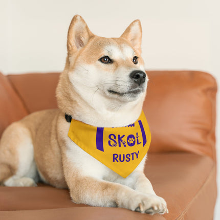 Personalized Skol Collar | SKOL Dog Bandana Collar | Minnesota Football Bandana | Skol Pet Collar Bandana | Yellow Skol Collar