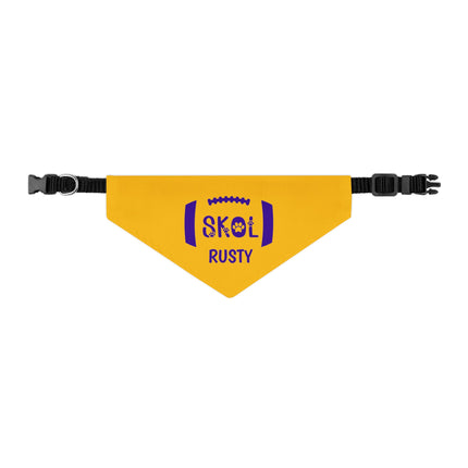Personalized Skol Collar | SKOL Dog Bandana Collar | Minnesota Football Bandana | Skol Pet Collar Bandana | Yellow Skol Collar