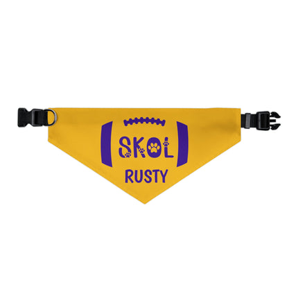 Personalized Skol Collar | SKOL Dog Bandana Collar | Minnesota Football Bandana | Skol Pet Collar Bandana | Yellow Skol Collar