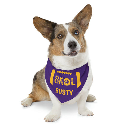 Personalized Skol Football Purple Pet Bandana Collar