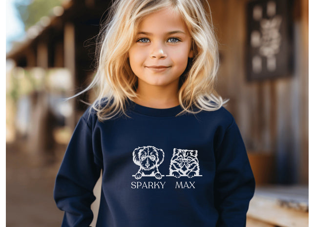 Youth Pet Sweatshirt | Personalized Pet Sweatshirt | Dog Owner Sweatshirt | Dog Mom Sweatshirt | Cat Owner Gift | New Dog Owner | Pet Lover