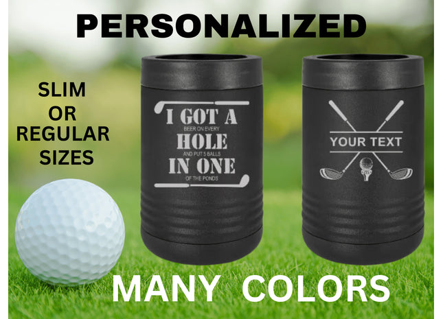 Custom Dad Gift | Golf Can Cooler |Beer Can Cooler | Personalized Beverage | Gift for Husband | Golf Gift | Groomsman Gift