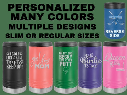 Custom Women's Golf Gift | Golf Can Cooler | Beer Can Cooler | Bachelorette Gift | Gift for Mom | Golf Gift | Gift for Wife