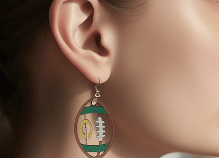 Packers Earrings, Wisconsin Football Earrings, Handmade Earrings, Green Bay Earrings, Football Earrings, Game Day Earrings, Custom Earrings