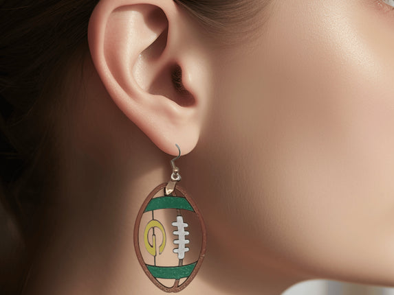 Packers Earrings, Wisconsin Football Earrings, Handmade Earrings, Green Bay Earrings, Football Earrings, Game Day Earrings, Custom Earrings