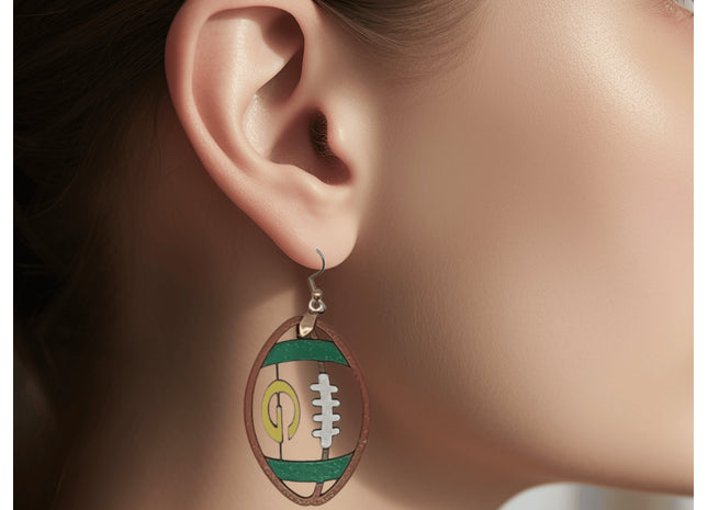 Packers Earrings, Wisconsin Football Earrings, Handmade Earrings, Green Bay Earrings, Football Earrings, Game Day Earrings, Custom Earrings